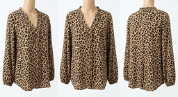 Leopard Flowers Sand Blouse